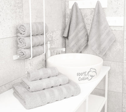 American Soft Linen Luxury 6 Piece Towel Set, 2 Bath Towels 2 Hand Towels 2 Washcloths, 100% Turkish Cotton Towels for Bathroom