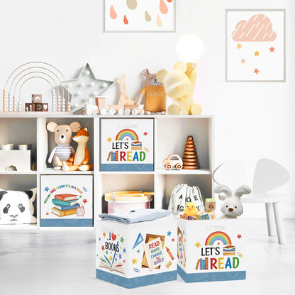 Clastyle 3 pcs Education Cube Storage Boxes for Shelves Kallax Boxes