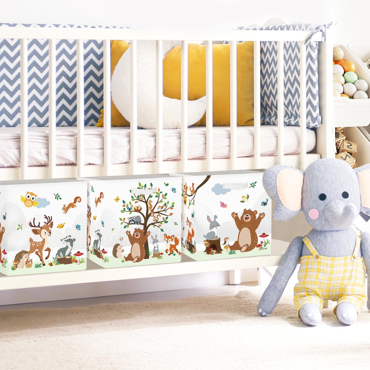 Clastyle 3 pcs Animals Cube Storage Boxes for Shelves Kallax Boxes