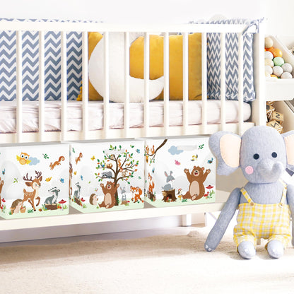 Clastyle 3 pcs Animals Cube Storage Boxes for Shelves Kallax Boxes