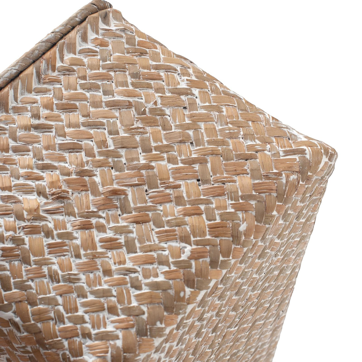 Seagrass Storage Baskets with Lid Natural Rattan Woven Rectangular Organizer Box (Whitewash Small 26cmx14cmx11cm H)