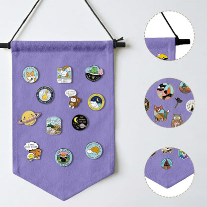 GAZIL Pin Badge Display Organizer, Canvas Brooch Holder Banner for Pin Badges, Rosette & Enamel Pin Storage Case