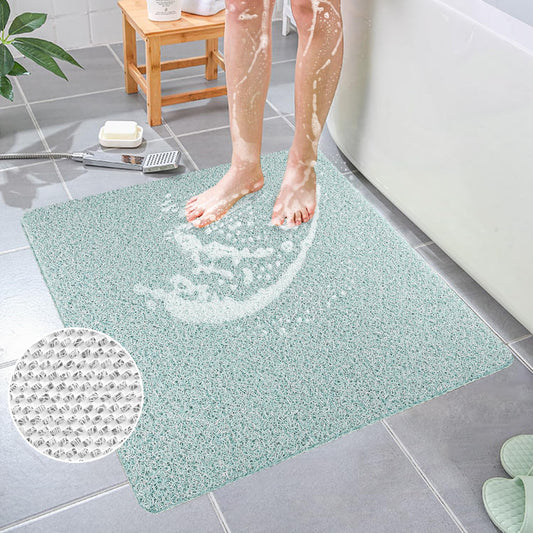 Square Shower Mat, Non Slip Anti Mould Bath Mat 80 x 80 cm, Loofah Shower Mats for Inside Shower, Washable Bath Mats with Drain, Quick Dry Bath Mat