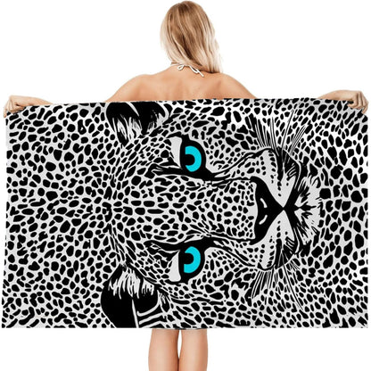 Vibe2Go Microfiber Leopard Beach Towel, Funny Cheetah Lightweight Beach Towels for Women Adults Girls