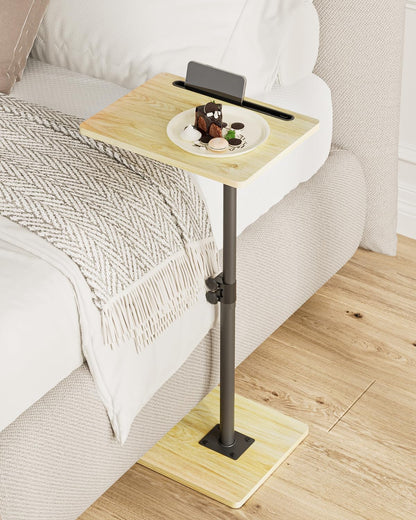 Apetaccat Side Table, C-Shaped Adjustable Sofa Table, 360°Swivel Coffee Tables,40x30x(45-83) cm,Small End Tables Bedside for Living Room