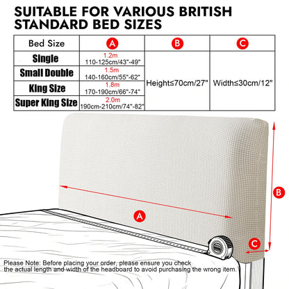 Niuoppy Bed Headboard Cover Fully Wrapped, Stretch Head Board Covers for Single Bed, Beds Headboard Protector Dustproof and Cat Scratch-proof