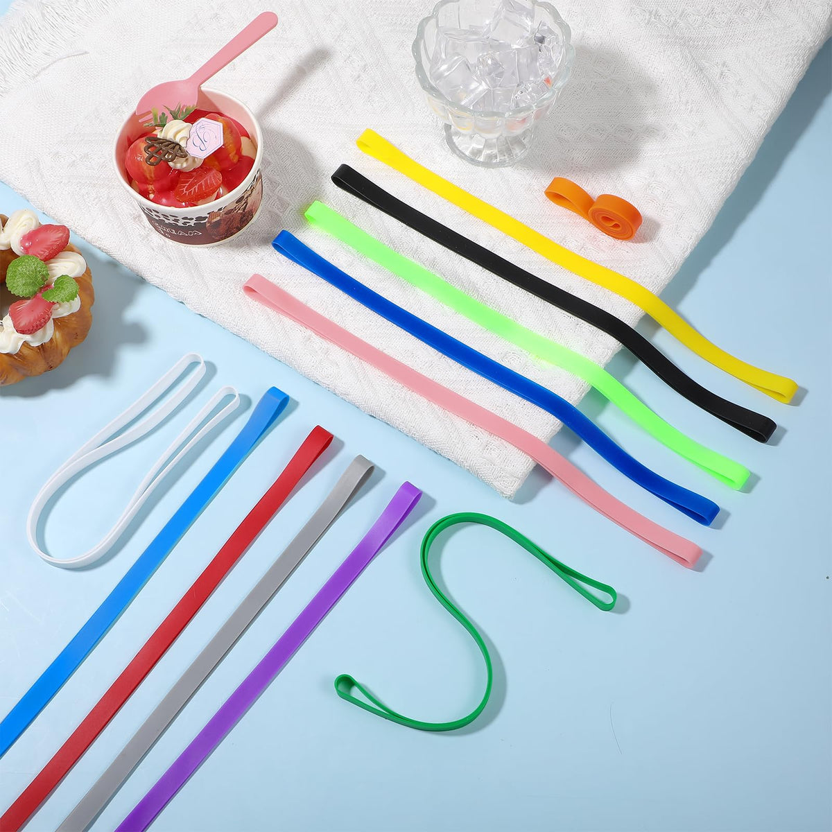 ElevateTech Beach Towel Bands for Sun Loungers, 10 Pcs Elastic Sunbed Towel Bands for Beach Chair Towel Clips Windproof Towel Holder Strap Beach