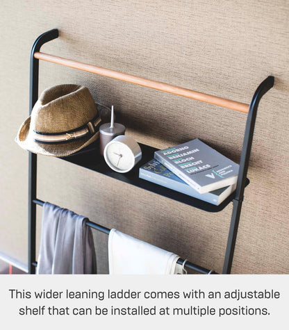 Yamazaki Tower Ladder Hanger Wide with Rack BK