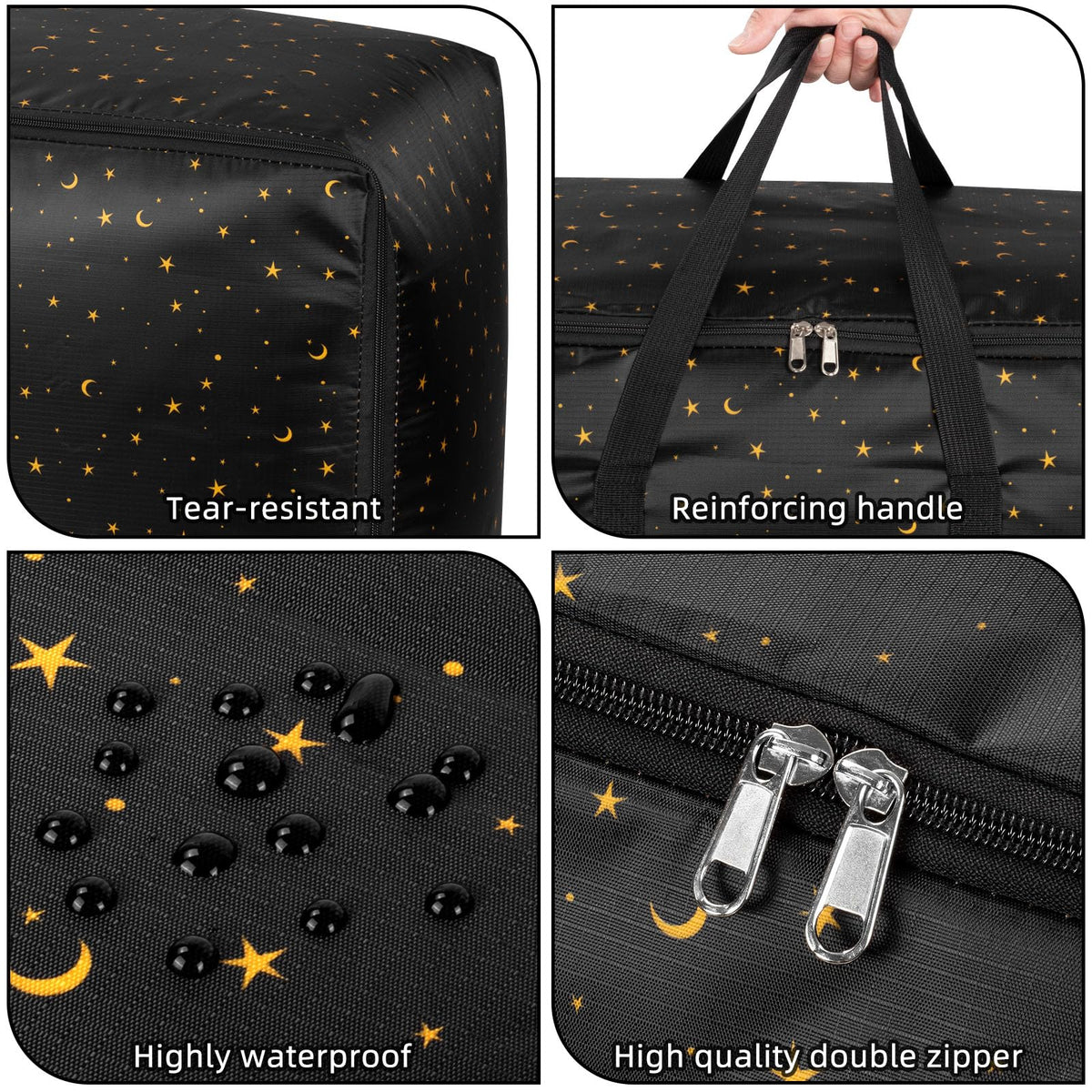 4 pack Extra Large storage boxes with lids, Big Heavy Duty Waterproof Moving Clothes Boxes Storage Bags Containers for House