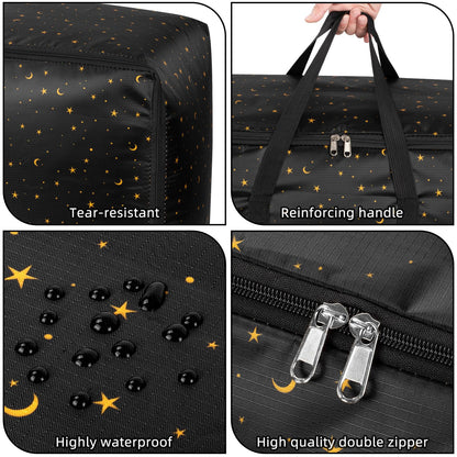4 pack Extra Large storage boxes with lids, Big Heavy Duty Waterproof Moving Clothes Boxes Storage Bags Containers for House
