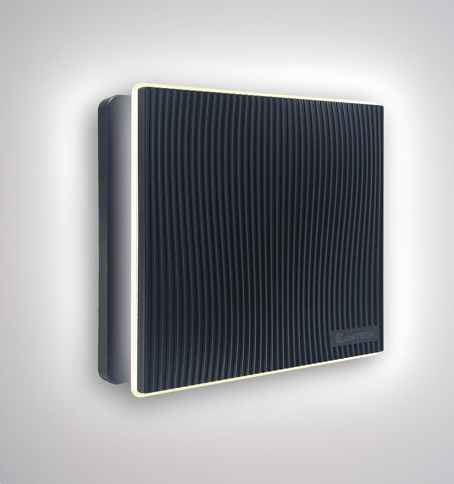 CubeTECH CTQF100t Smart LED 4" Inch Bathroom Extractor Fan w/Timer Overrun Delay. Black Grooved High Airflow Silent Bathroom Fan -Toilet Ventilation-