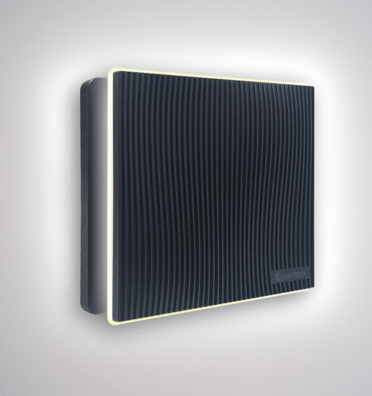 CubeTECH CTQF100t Smart LED 4" Inch Bathroom Extractor Fan w/Timer Overrun Delay. Black Grooved High Airflow Silent Bathroom Fan -Toilet Ventilation-