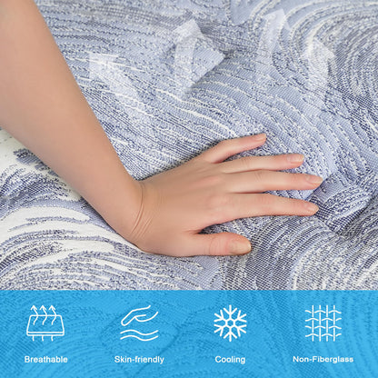 Acochey 4FT6 Double Mattress 10 Inch Gel Memory Foam Pocket Spring Hybrid Mattresses, 7-Zone Orthopedic Mattress & Motion Isolation