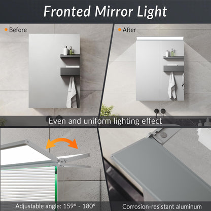 ELEGANT Bathroom Mirror Cabinet with LED Makeup Light, 520 x 650 mm