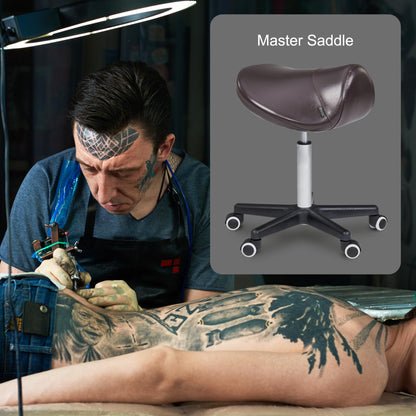 MasterMassage Ergonomic Swivel Saddle Stool, Rich Coffee