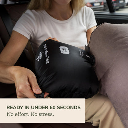 Travel Foot Rest for Airplane & Car – Inflatable Leg Rest Pillow for Tired Legs, Adjustable Height, Compact with Air Pump Bag
