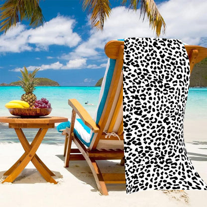 Large Thin Microfibre Beach Towel with Bag for Adult Men Women,160x90cm Leopard Beach Towels Quick Dry Sand Free Lightweight Swim Bath Towel for