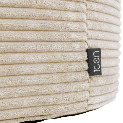 icon Milano Large Cord Bean Bag Footstool with Filling Included, Beige
