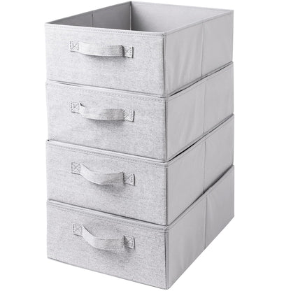 AYVANBER Foldable Storage Boxes Large Closet Organizers and Cube Storage Bins with Handle Clothes Drawer Organizer Bedroom Organization Set for
