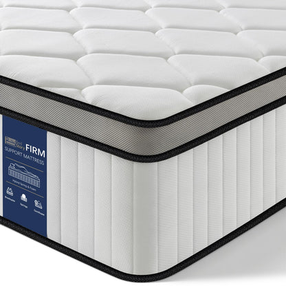 BedStory 4FT Small Double Mattress 12 Inch, Medium Firm Hybrid Pocket Sprung Mattress with Breathable Foam, Motion Isolation & Pressure Relief