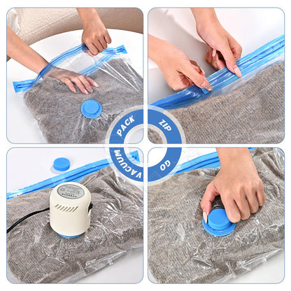 GQC 15 Pack Travel Vacuum Storage Bags for Luggage, Reusable Space Saver Bags for Clothes and Clothing Organisation, 4 (64x47cm) 3