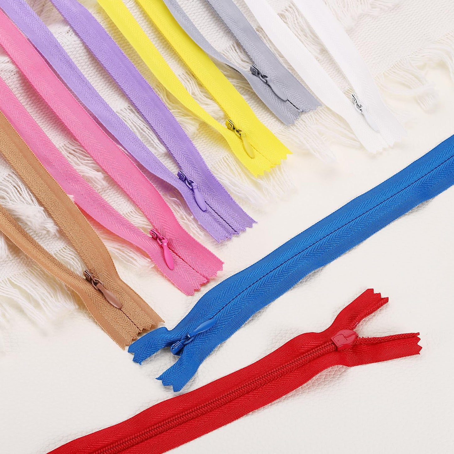sourcing map 10Pcs 50cm/20-Inch Nylon Coil Zippers, #3 Closed End Separating Jacket Zippers Bulk Frame Replacement for Tailor Sewing Bag Craft