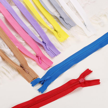 sourcing map 10Pcs 50cm/20-Inch Nylon Coil Zippers, #3 Closed End Separating Jacket Zippers Bulk Frame Replacement for Tailor Sewing Bag Craft