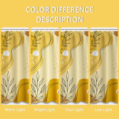 LanZanthic Mustard Yellow Shower Curtains for Bathroom Light and Dark Yellow Modern Abstract Boho Wet Room Shower Curtain with hooks