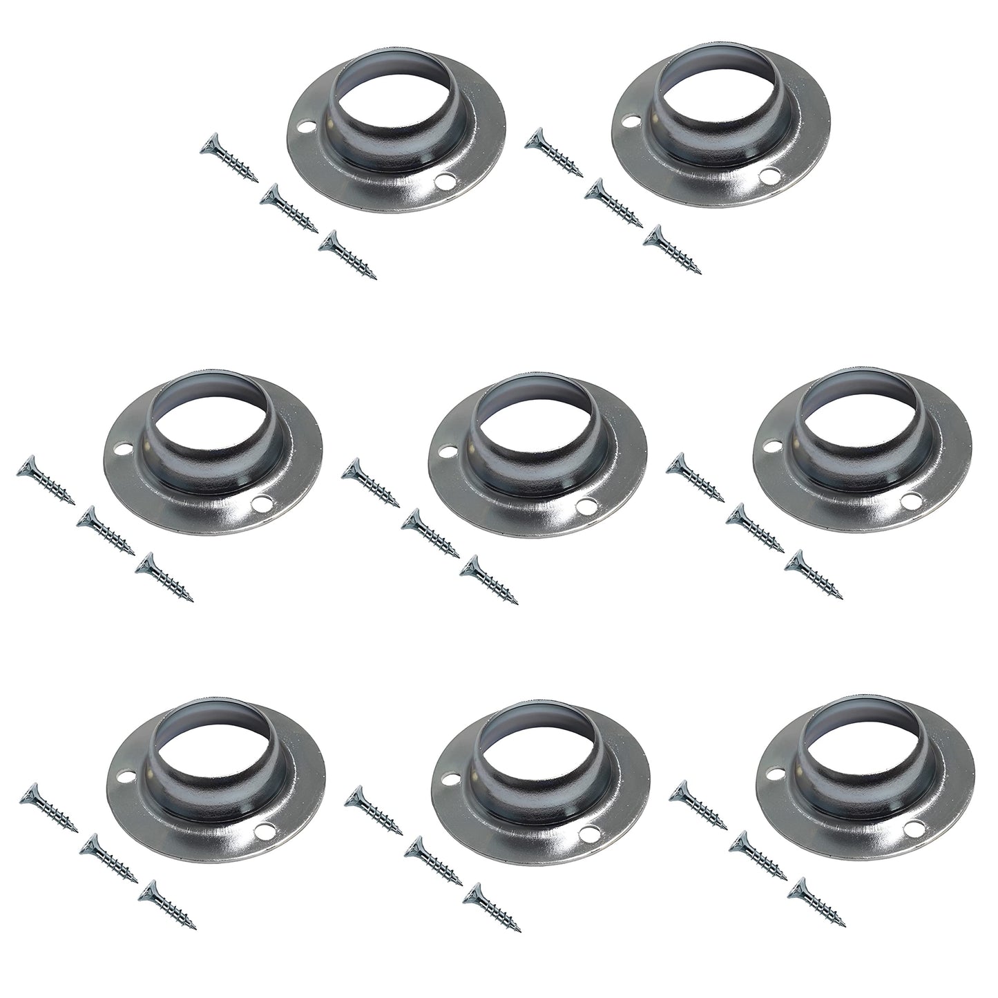 TERF® Curtain Wardrobe Rod Pole Holder Socket for Up to 19mm Diameter Curtain Rail Wall Mount Rod Pole Holder Shower Curtain Closet Lever Rail Socket