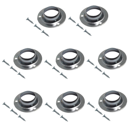 TERF® Curtain Wardrobe Rod Pole Holder Socket for Up to 19mm Diameter Curtain Rail Wall Mount Rod Pole Holder Shower Curtain Closet Lever Rail Socket
