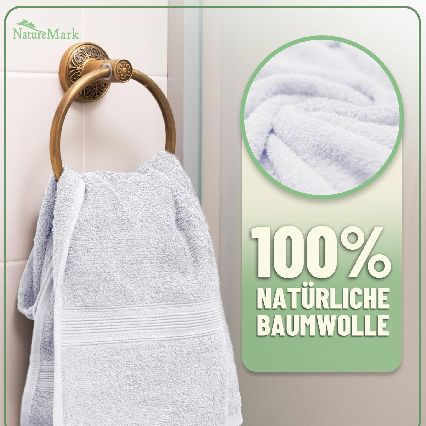 GREEN MARK Textilien 10-Piece Terry Towel Set, White