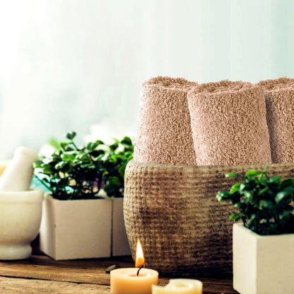 SweetNeedle 6 Piece Towel Set - 2 Bath Towels, 2 Hand Towels and 2 Washcloths Cotton Daily Use Hotel Spa Quality Soft Highly Absorbent Quick Dry