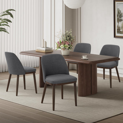 MALOL Thick Wood-base Dining Chairs Set of 4, Upholstered Kitchen Chairs with Solid Wood Legs and Thick Seat Cushion
