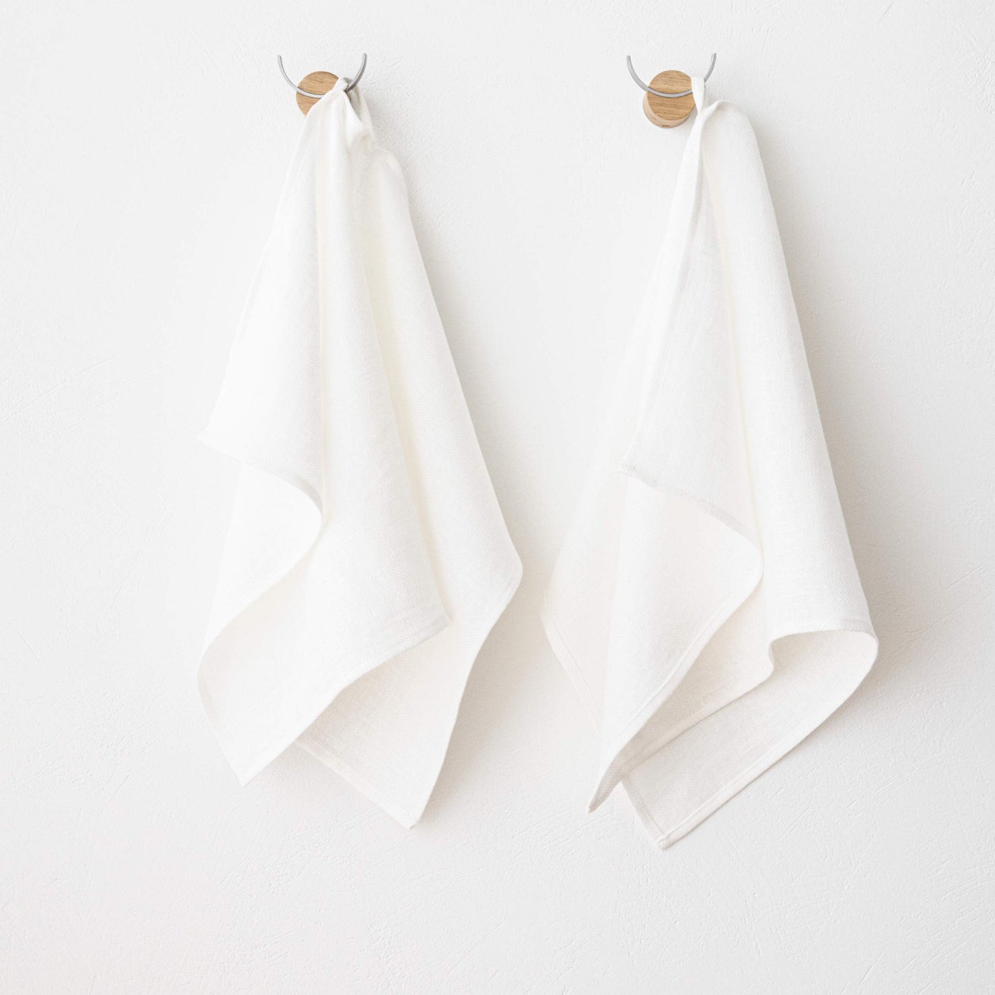 LinenMe 33 x 50 cm Linen Lara Guest Towels, Set of 2, White