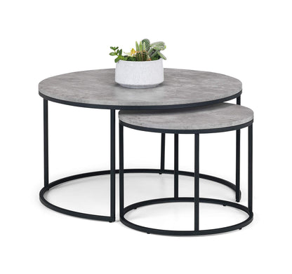 Julian Bowen Staten Nesting Coffee Tables, Concrete Effect - H55 x W40cm