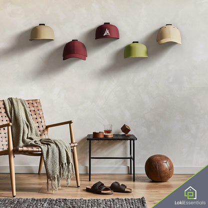 Baoswi Adhesive Hat Rack Display Hooks for Wall & Door (12 Pack) Baseball Cap Holder, Closet & Storage Organiser