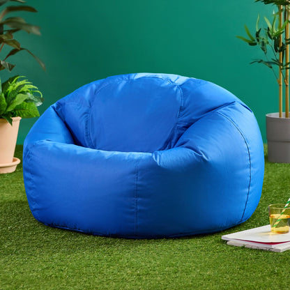 Bean Bag Bazaar Kingston Outdoor Bean Bag & Footstool with Filling, Blue