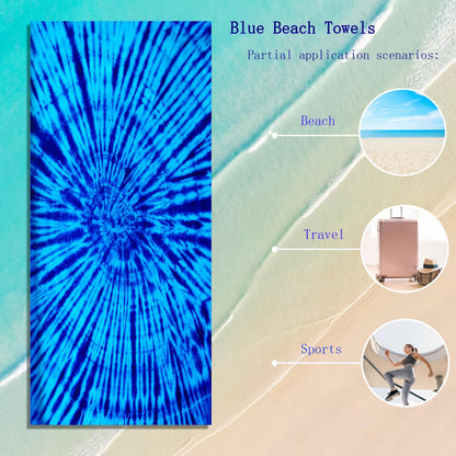Irunfast Oversized Microfibre Beach Towel，180×80cm Sand Free Quick Dry Beach Towel for Adults Portable Travel Towel Lightweight Towel for Travel Bath