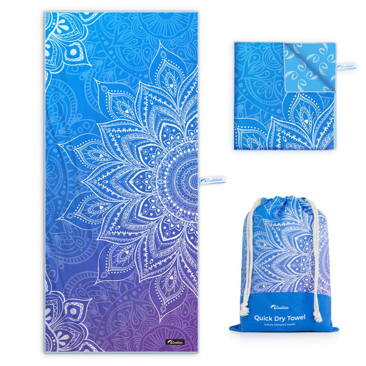 Diveblues Microfiber Beach Towel Fast Drying, Extra Large 71" x 32" Sand Free Beach Towel Super Lightweight Towels for Swimming Pool, Camping, Picnic,