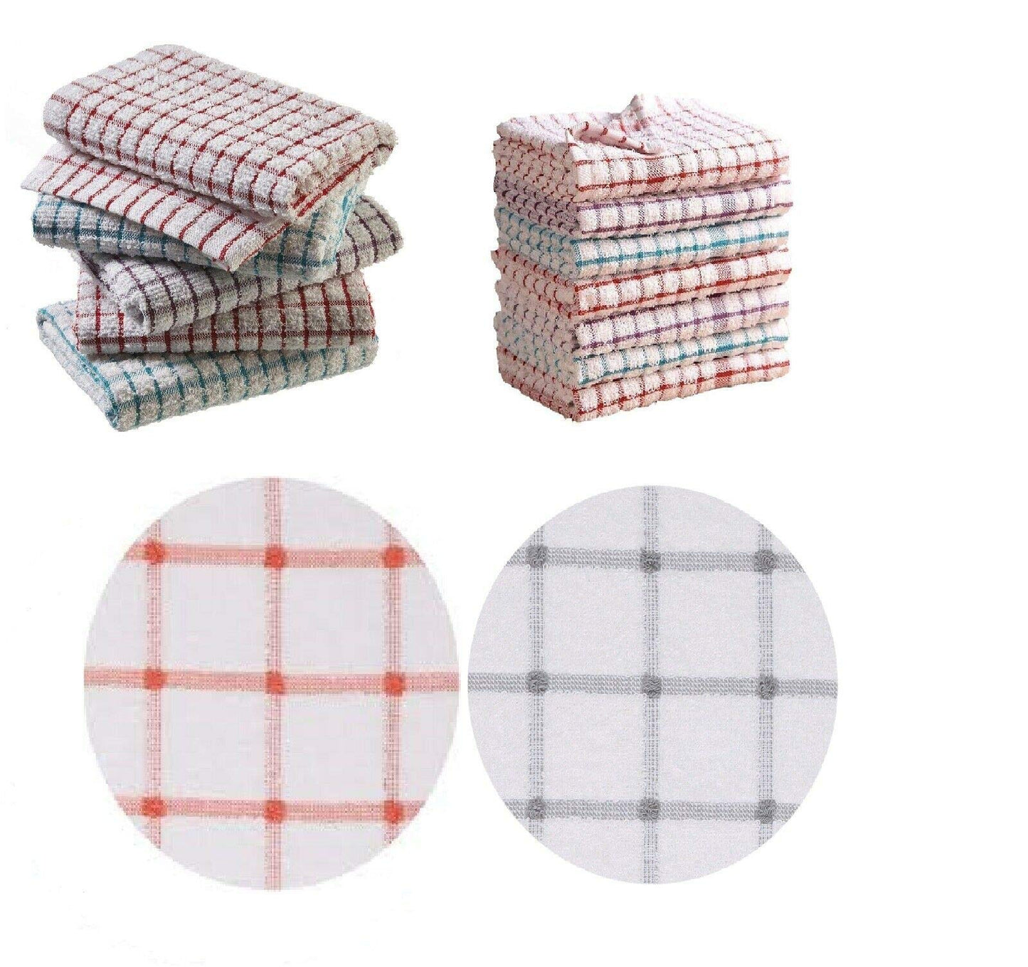 Hotel Quality KITCHEN TERRY TEA TOWEL 100% COTTON SOFT TOUCH in Pack of 6