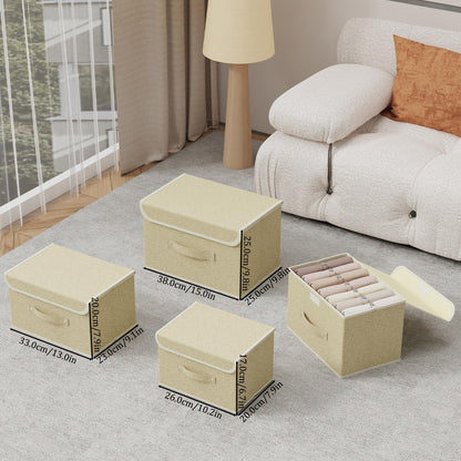 ENUMAIL Storage Bins with Handles,Grey and Beige,38x25x25cm,3 Pack