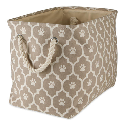 Bone Dry Lattice Paw Print, Cotton, Stone, Medium Rectangle