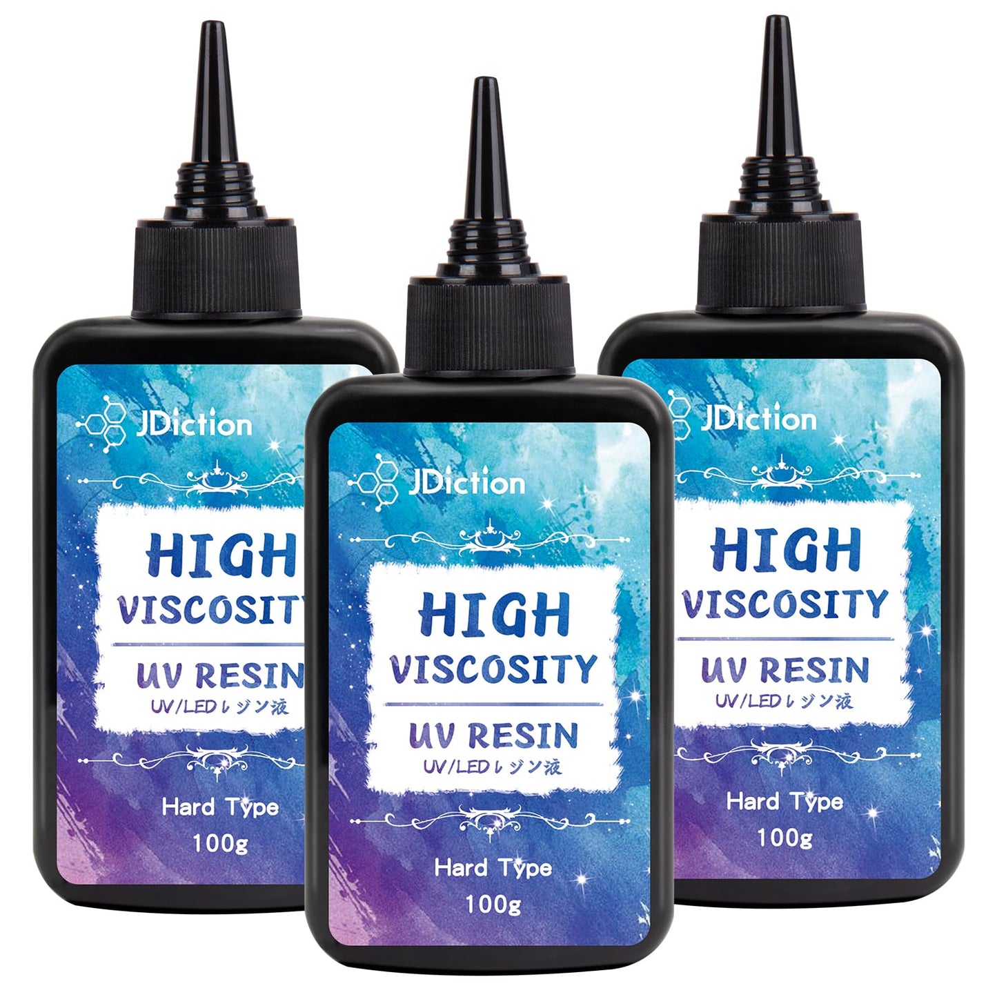 JDiction UV Resin, Upgrade 300g High Viscosity Hard UV Resin with Super Crystal Clear Resin Kit for Doming, Sealing, Coating, and Casting