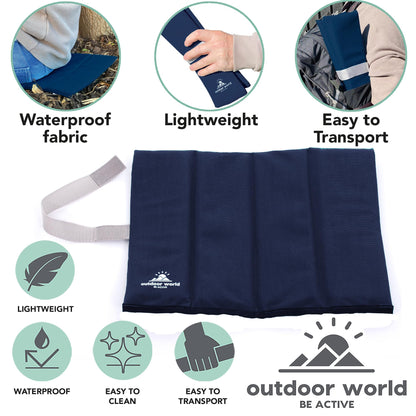 2 x Outdoor World X-Large Folding Sit Mats – Lightweight Waterproof Foam Seat Pad for Camping, Hiking, Festivals & Picnics