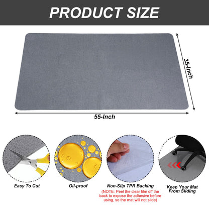 PATIKIL 90 x 140cm/(55" x 35") Office Chair Mat, Multi-Purpose Desk Carpet Floor Mats for Rolling Chairs for Hardwood Floors (Gray)