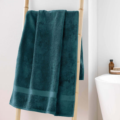 Douceur d'Intérieur, Elegance Blue Bath Towel (70 x 130 cm) 100% Cotton Plain