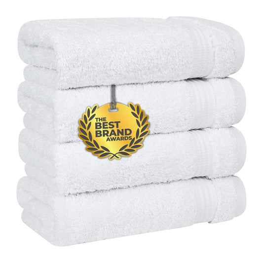 Cotton Paradise Hand Towels for Bathroom, 100% Cotton Turkish 4 Piece Hand Towel Set, Soft Absorbent Face Towels Clearance Set, White Hand Towels