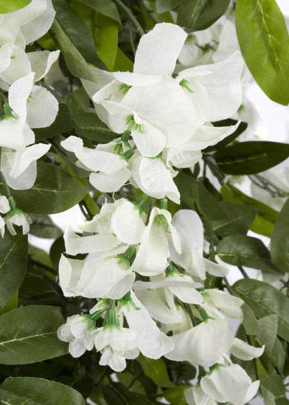 GreenBrokers Premium Artificial Wisteria Tree 130cm/4ft Potted Plant, White 4ft, 130cm