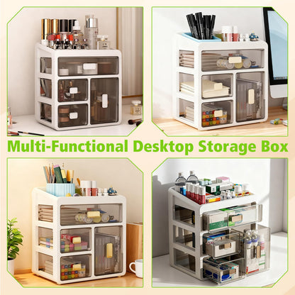 Ruiqas Stackable Medicine Storage Box with 4 Clear Drawers