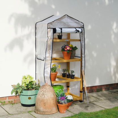 VegTrug WGH401N Natural Wooden Greenhouse Nursery & PE Cover, 1575.0 mm*490.0 mm*708.0 mm